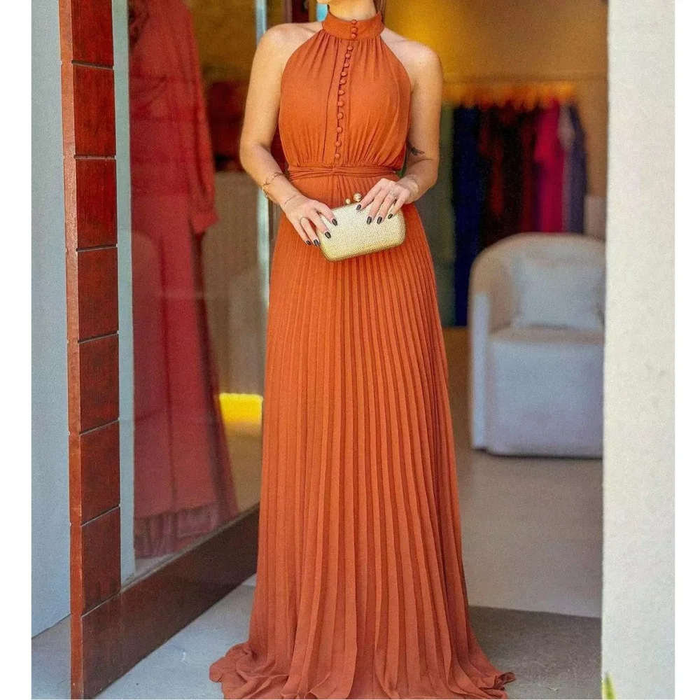 

Muloong Halter Sweep Train Women Elegant And Pretty Luxury Prom Dress