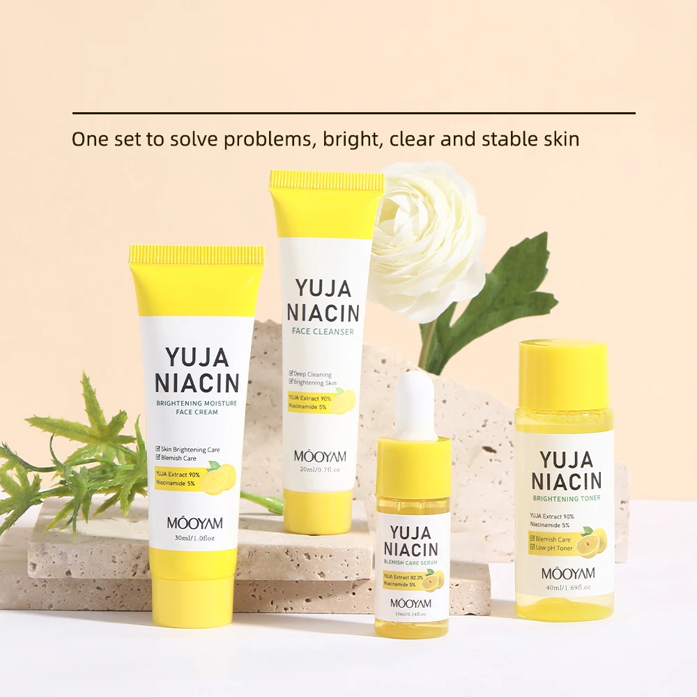 Skin Care Set YUJA NIACIN 30days Brightening Facial Cleanser Face Cream Serum Toner Moisturizing Hydrating