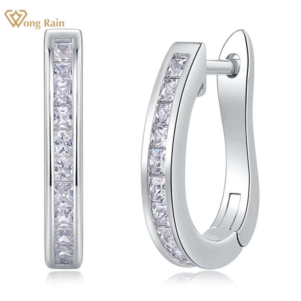 

Wong Rain 100% 925 Sterling Silver VVS1 3EX D Color Real Moissanite Diamonds Hoop Earrings For Women Wedding Party Fine Jewelry