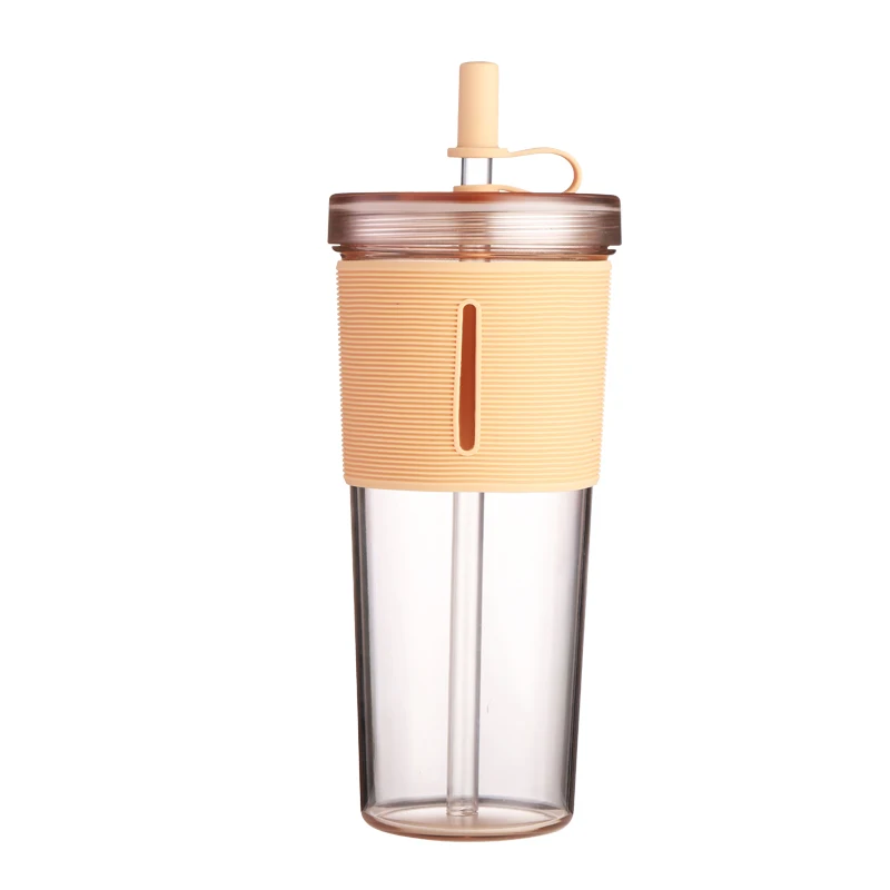 710ml/24oz Large Capacity Coffee Cup, Plastic Water Bottle With Straw, High Temperature Resistant Clear,Reusable Cups with Straw view 6