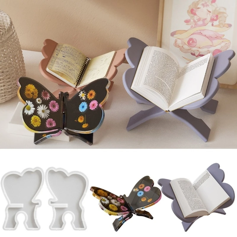 1SET Portable Butterfly Bookshelf Molds Flexible Silicone Reading Molds ...