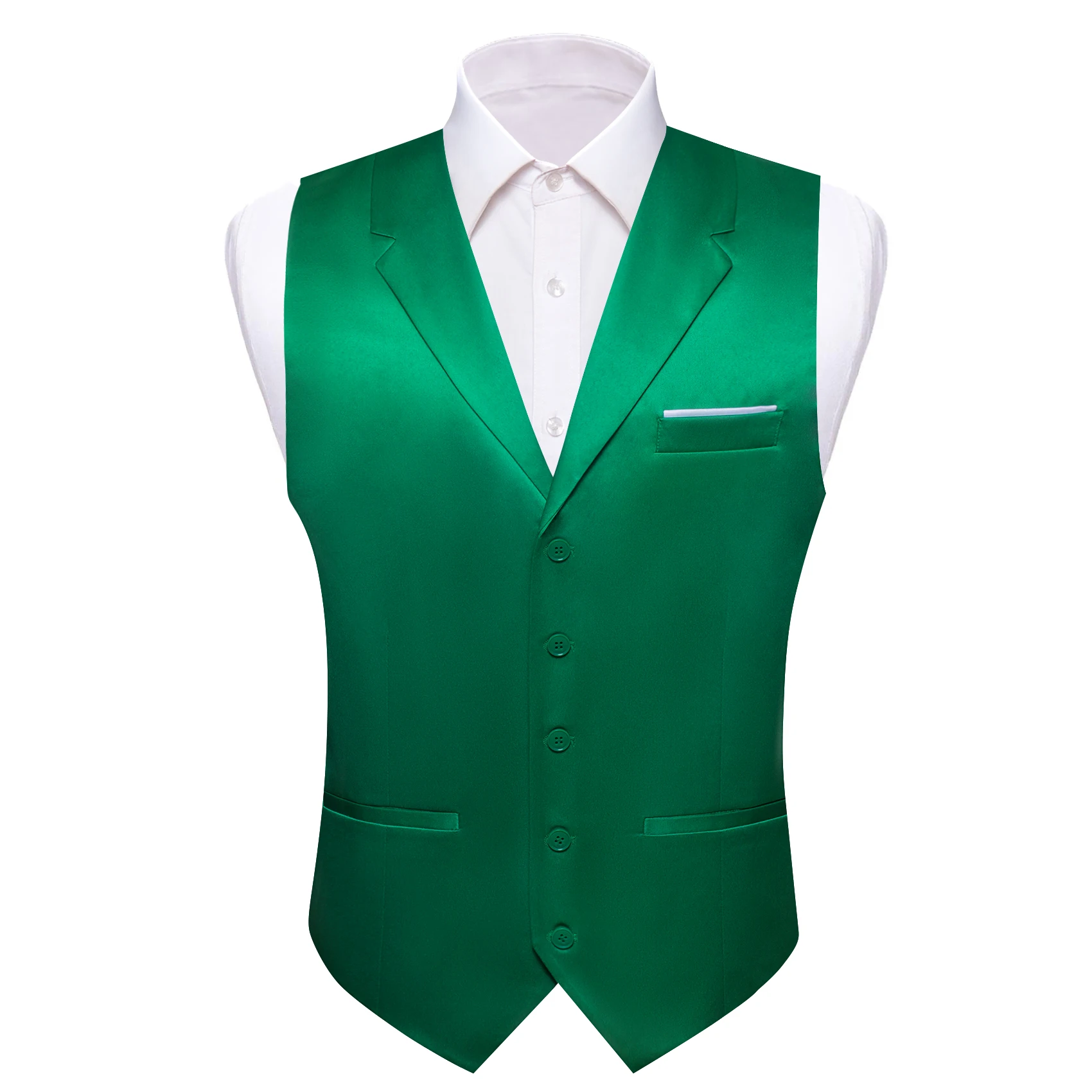 Barry Wang Silk Vest for Men Silk Solid Green Red Gold Blue Wedding Waistcoat Sleeveless Party Formal Tuxedo Jacket Gift Waiter