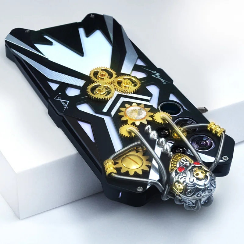 Luxury Hand Made Gear Skeleton + Armor Paraurti In Metallo Per Huawei Mate 50 P60 Nova 11 Pro Samsung S23 + Iphone 15 14 Custodia Cover Frame