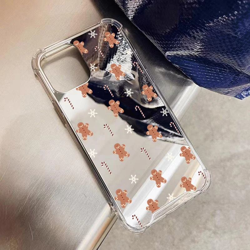 Festive Christmas Biscuit Man Mirror Acrylic Phone Case