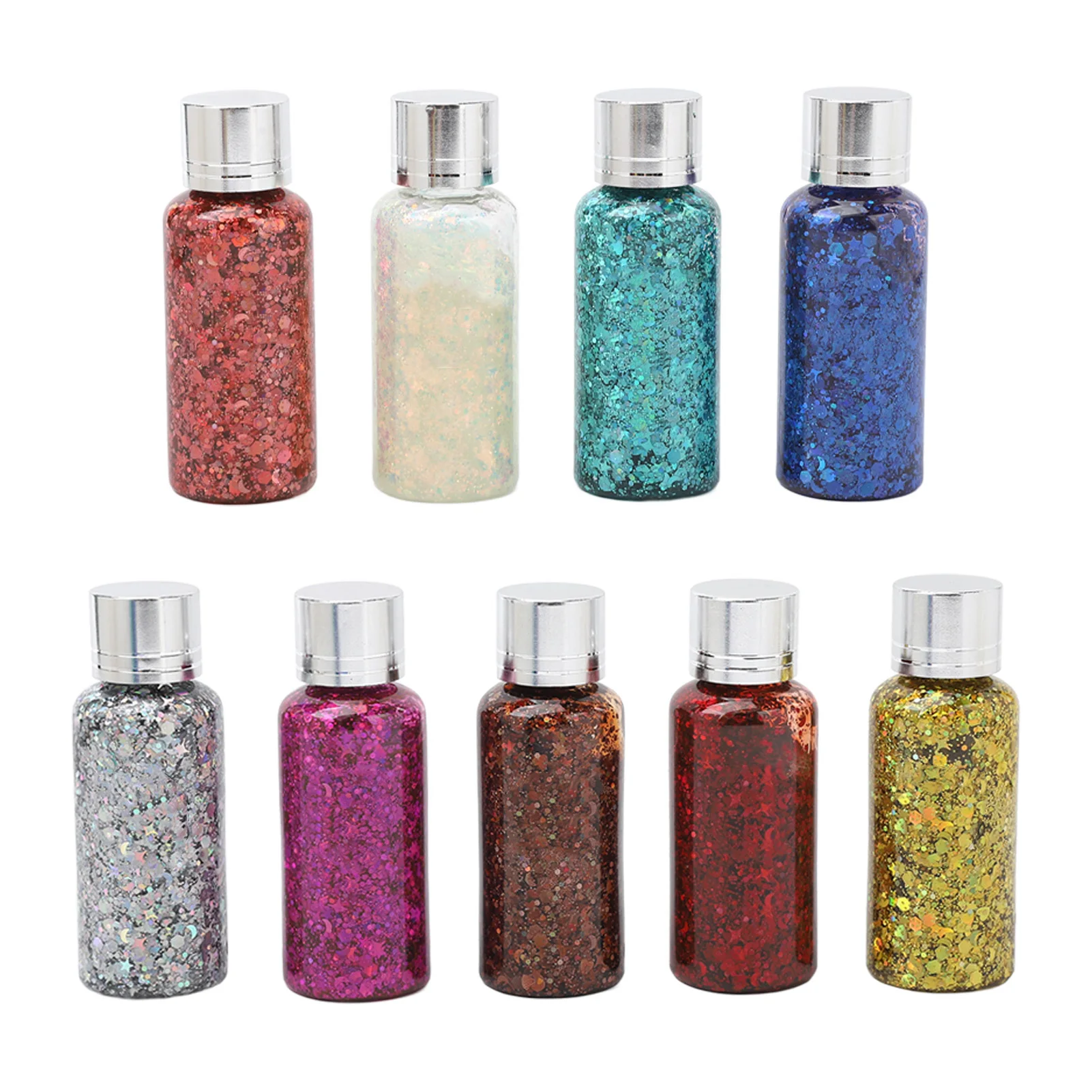 

Body Glitter Gel Set Face Body Glitter Gel Easy Removal Waterproof 9 Colors Safe Ingredients Shiny Long Lasting for Christmas