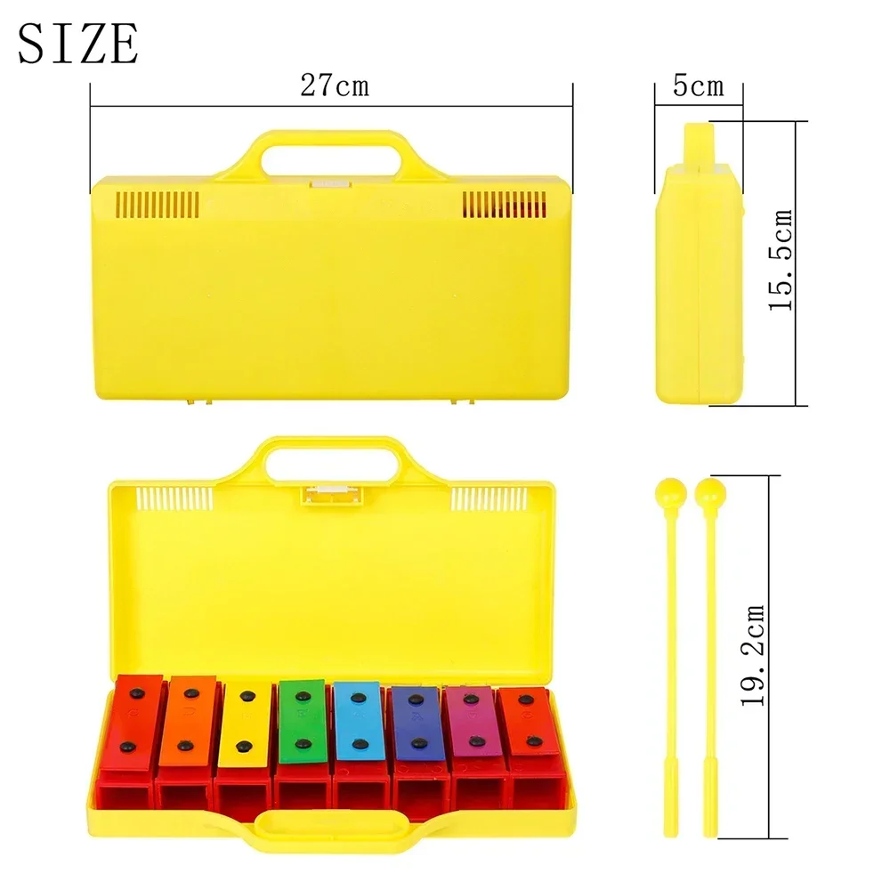 Colorful 8 Note Xylophone Hand Bell Baby Educational Toy Children Musical Christmas Gift Kids Percussion Instrument Toys