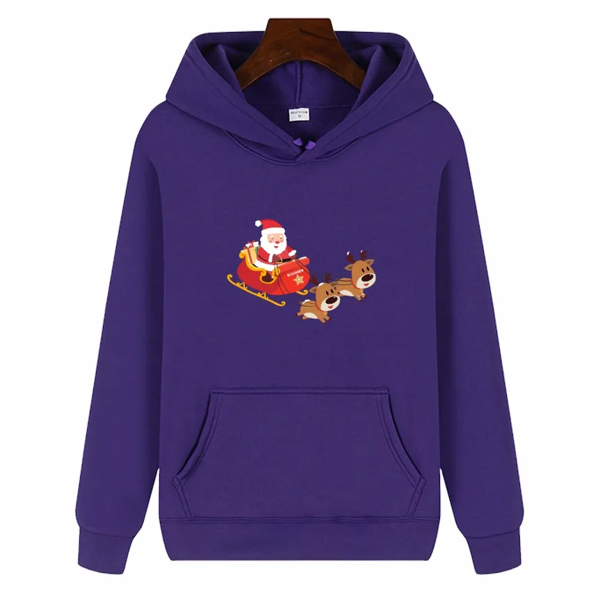 

Christmas Men's Hoodies Santa Claus Printed Lover Hooded Pullover Fleece Warm Tops Holiday Wear Coats Men's Sweatshirts Winter