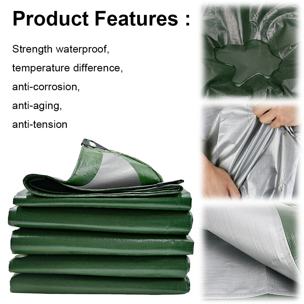 Tarpaulin Waterproof Multipurpose Protective Cover Sunscreen All Purpose Tarp Cover 6x10/10x13/13x16 Feet Thick Poly Tarp Cover