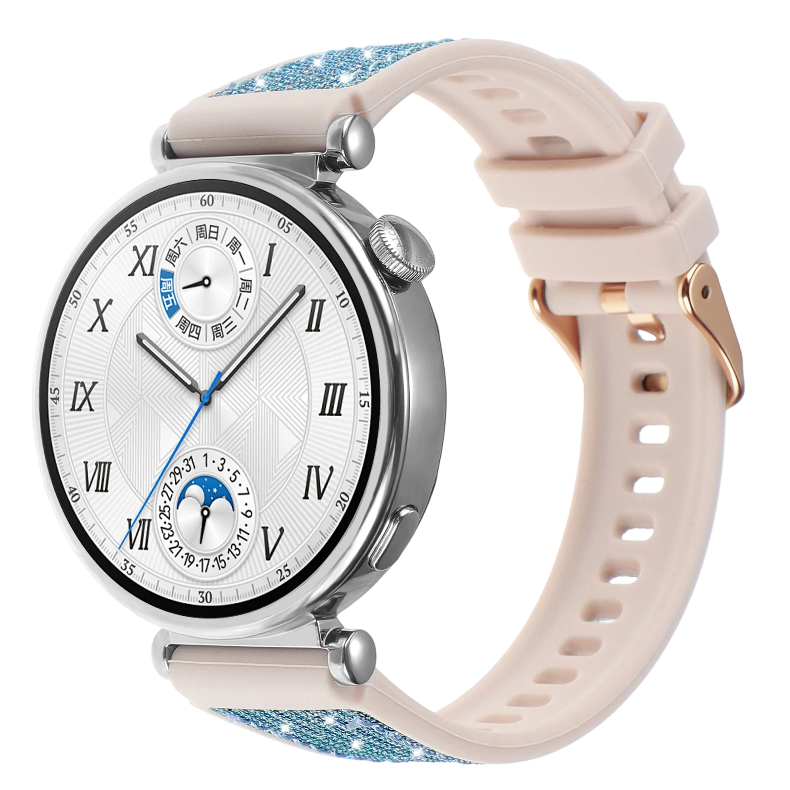 Universal 18mm Fashion Glitter Silicone Strap - Premium Watch Band Replacement