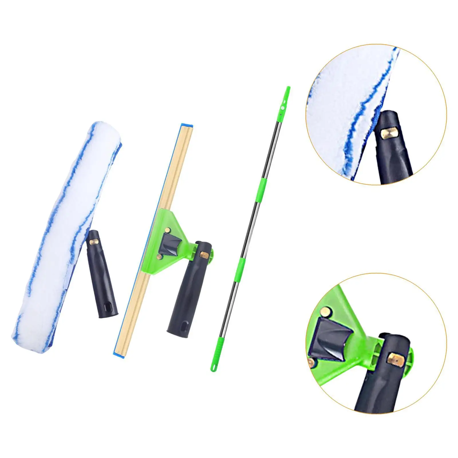 3 Pack Glass Scraper Tool Set, Water Broom, Extendable Rotating Squeegee for