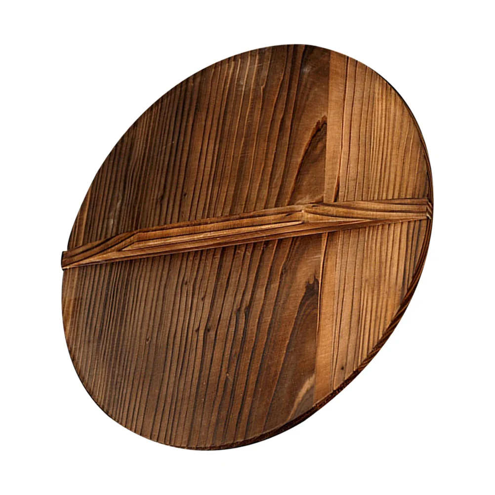 

Wooden Lid for 126 inches Cast Wok, Fry Pan, Skillet, Kitchen Wok Cover with Handle, Kitchen Tool Accessory, 32 Diameter