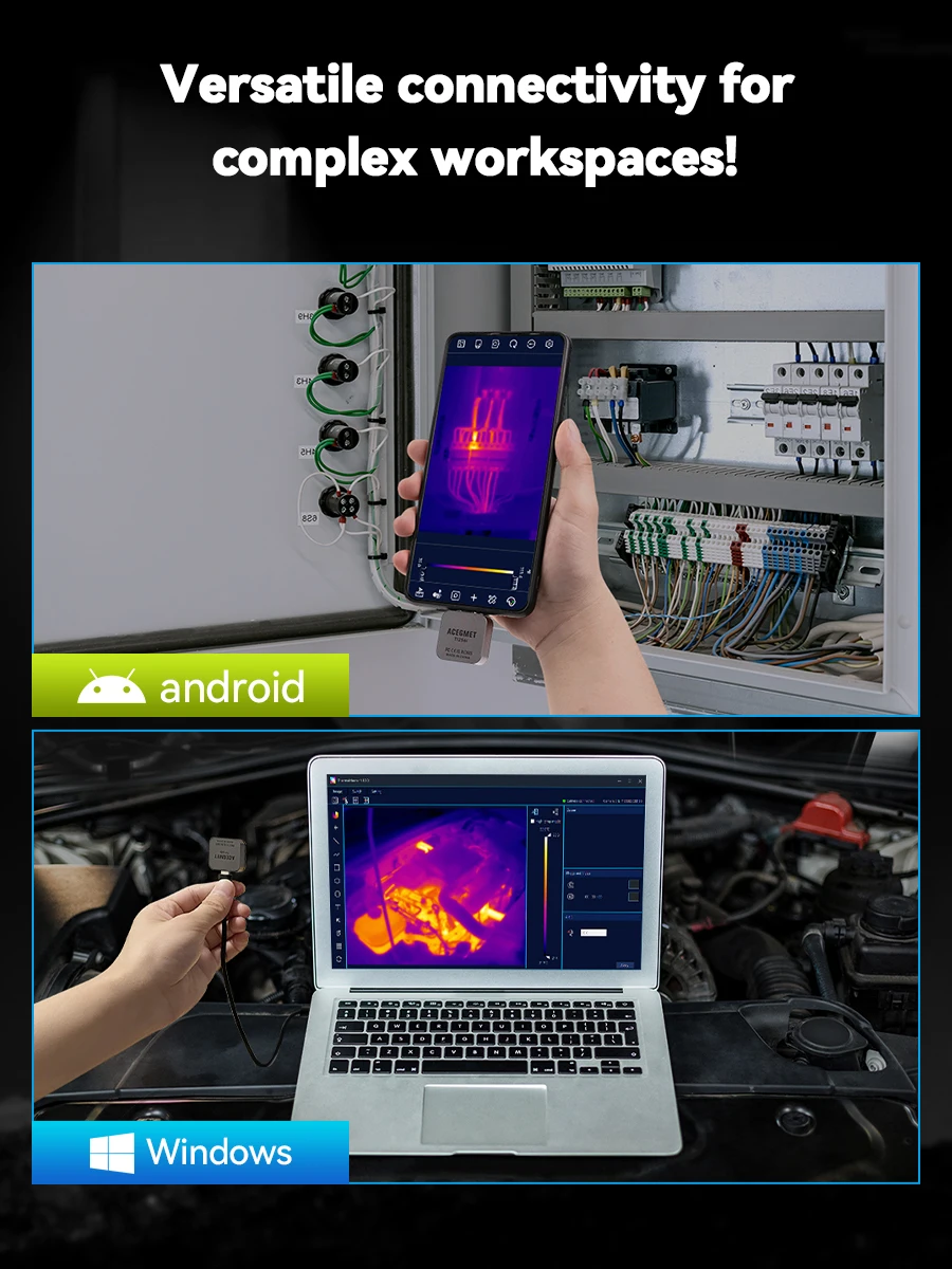 ACEGMET Ti256i 256*192 Thermal Camera For Pcb Repair, For Android