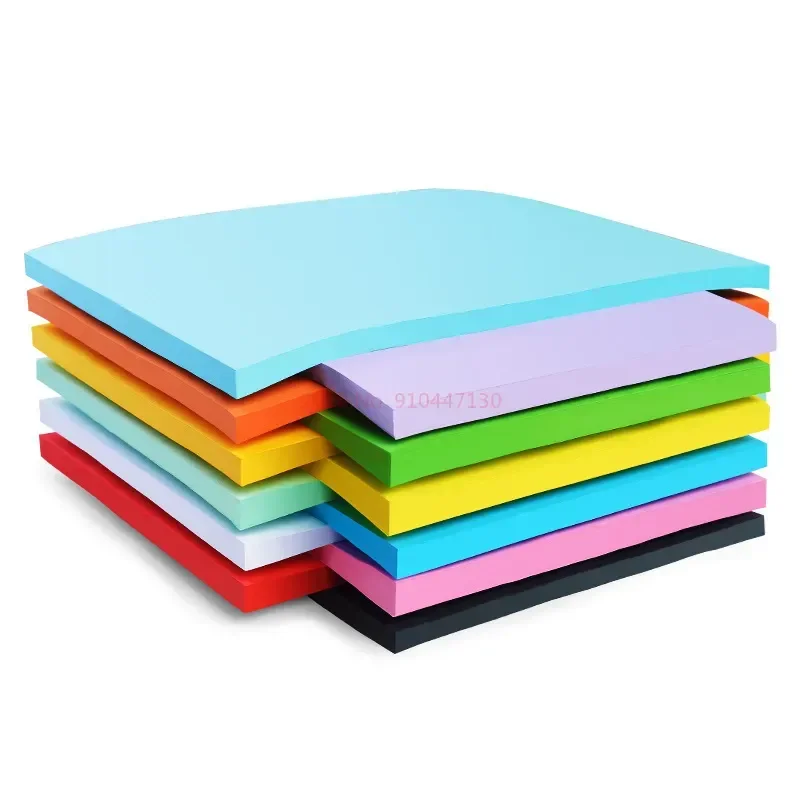 100 Pcs A4 Color Hard Cardboard Cutout Art Drawing Children's Kindergarten Diy Greeting Card Photo Album Card Origami Materials