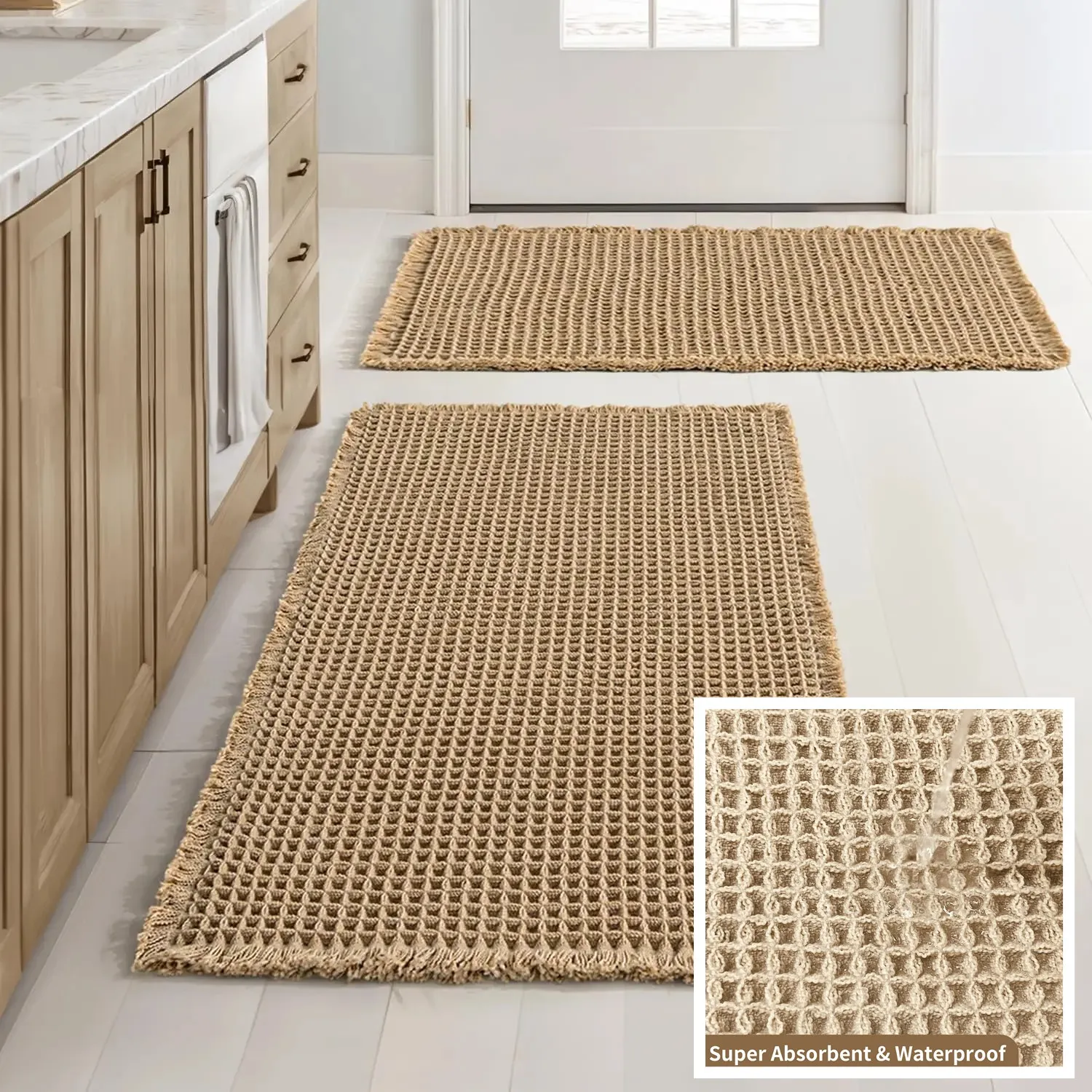 Ultra-Absorbent Waffle Texture Non-Slip Quick-Dry Bath Mat
