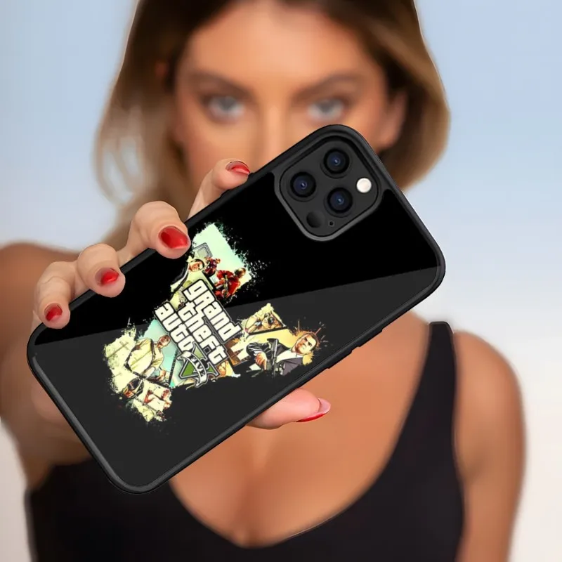 Custodia Per Telefono Auto Rockstar Gta 5 Grand Theft Per Iphone 14 13 12 11 Pro Max Mini 8 6 7 Plus Se Xr X Xs 2020 Pc + Tpu Cover