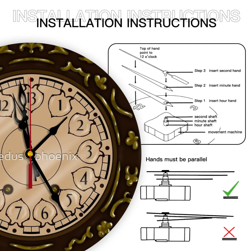 13th Hour Modern Simple and Wall Hung Clock for Study Bedroom Living Room Bathroom 6