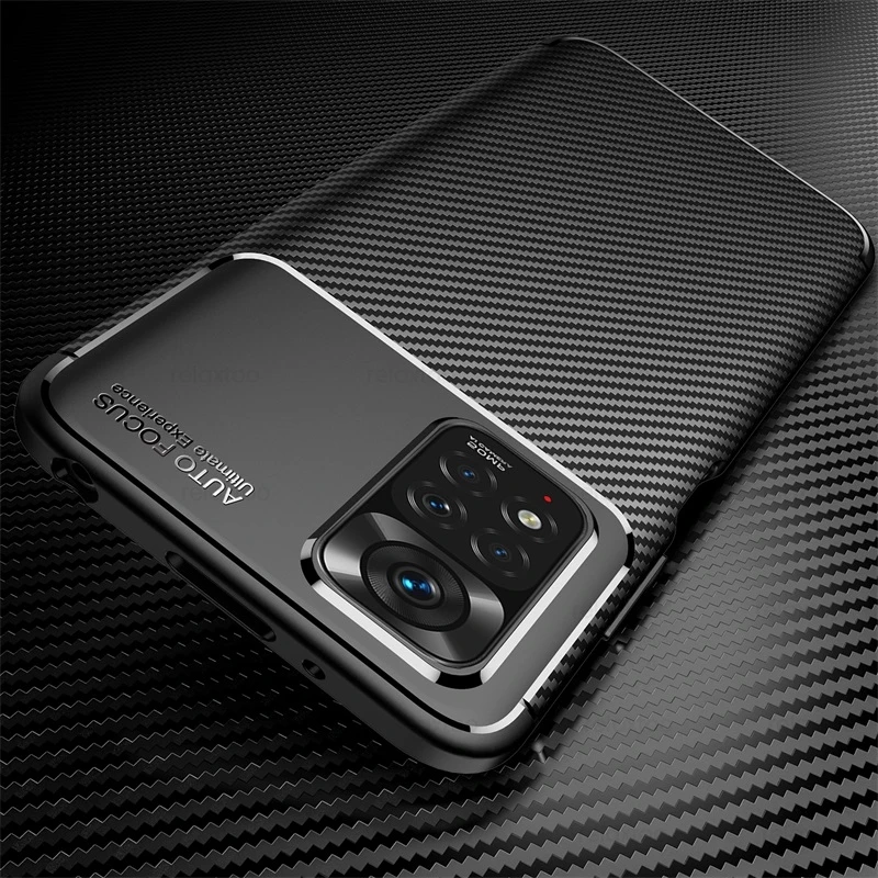 Redmy Note11 Case Matte Carbon Fiber Back Cover for Redmi Note 11 Pro Not 11 S 11S Note11S 4G Soft Silicone Shockproof Coque best waterproof phone pouch