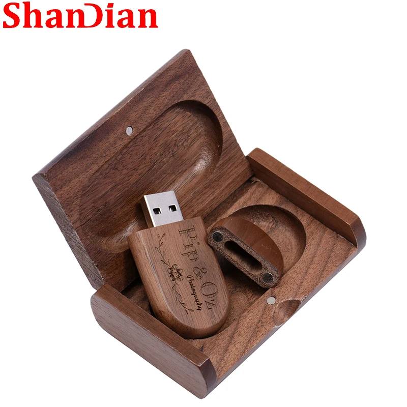 Shandian Pagar Madeira Usb2.0 Flash Drive Presentes de Casamento Caneta Drives 64gb Fotografia Vara de Memória 32gb Logotipo Livre Alta Velocidade u Disk - Imagem 5