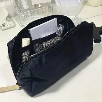 1 astuccio semplice in tela nera con custodia per cancelleria di grande capacità, materiale scolastico per studenti