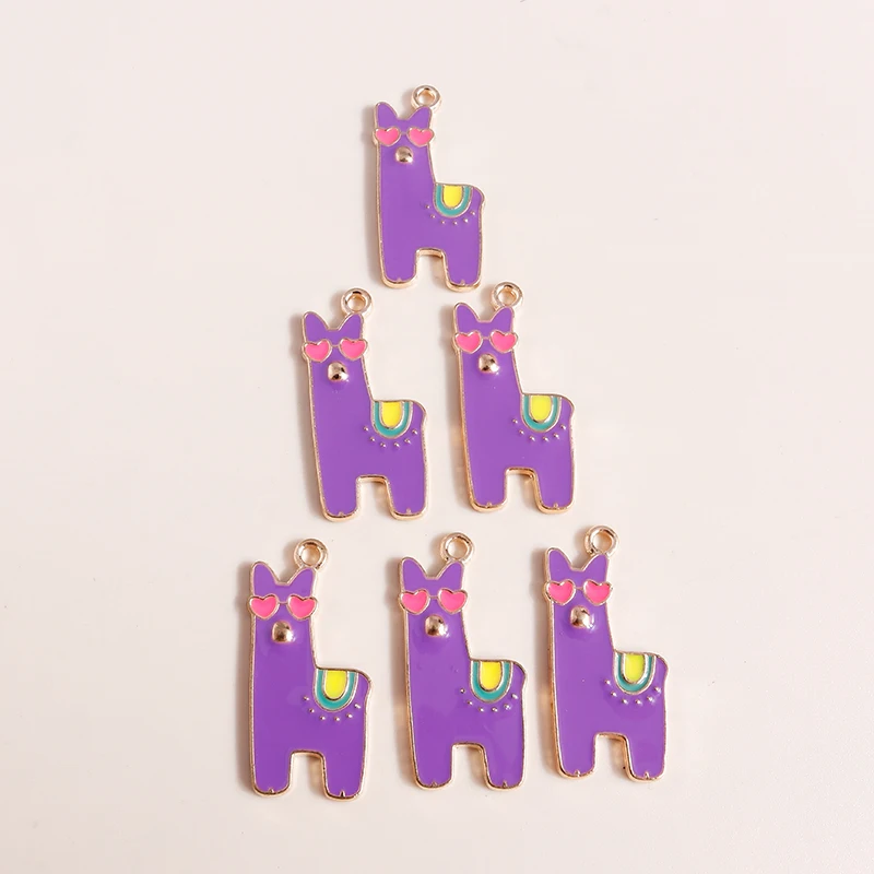 Lot De 10 Breloques En émail Girafe Alpaga Alliage De Perle