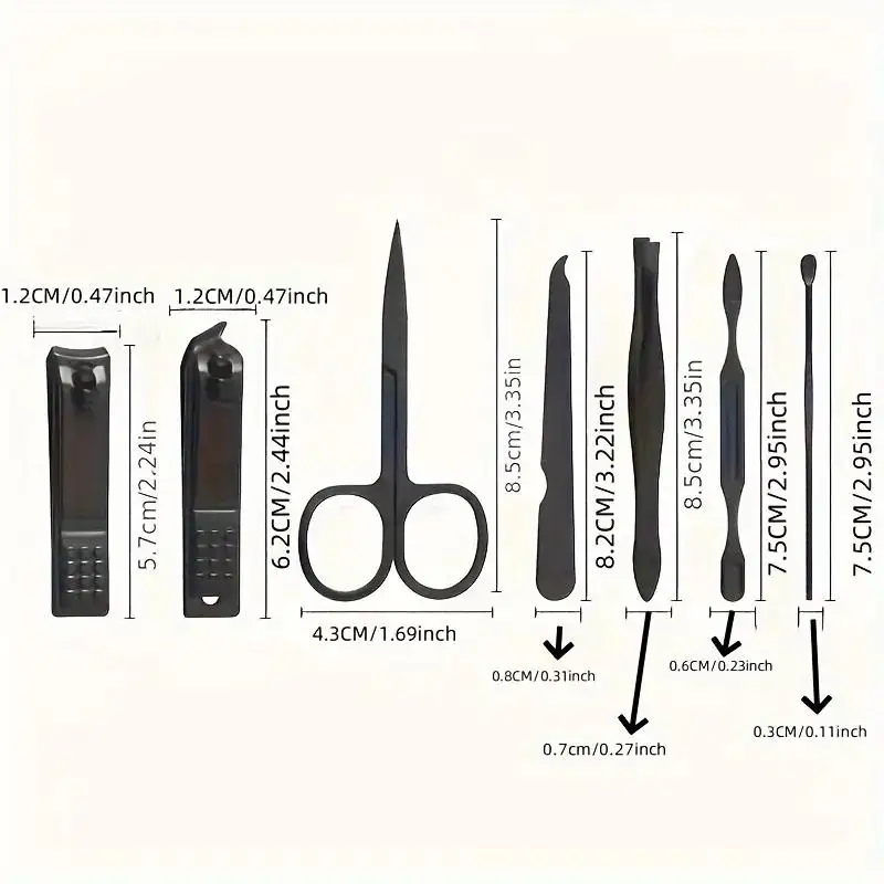 Nail Clippers Manicure Tool Set Portable Travel Case Professional Nail Clippers Pedicure Kit 7/24pcs