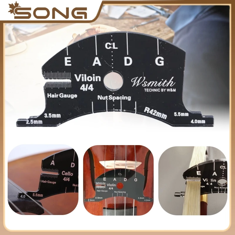 (Violine/viola/cello) Brücke Gestaltung Werkzeug String mutter Abstand Marker & Bogen RE-HAAR Gauge – Detail 1