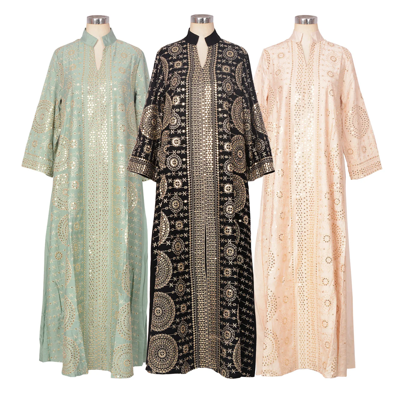 Ramadan Eid Feather Kaftan Imitation Linen Jalabiya Women Arabian Evening Party Gown