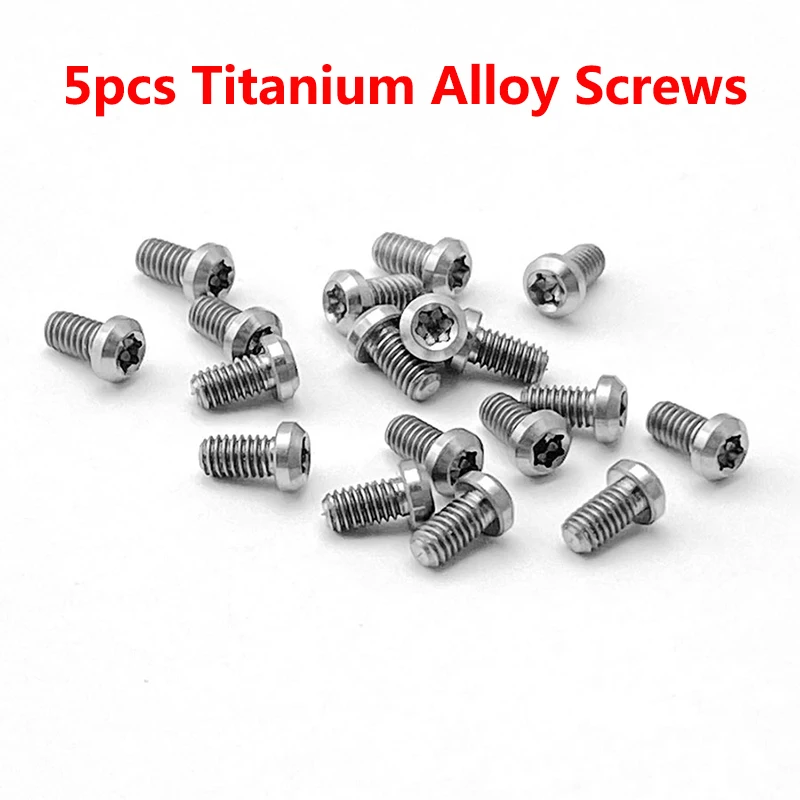 

5pcs Knife Handle M2.5 Thread Titanium Alloy Screws T8 Torx Flat Head Nails Folding Knives DIY Making Repair Accessories Parts