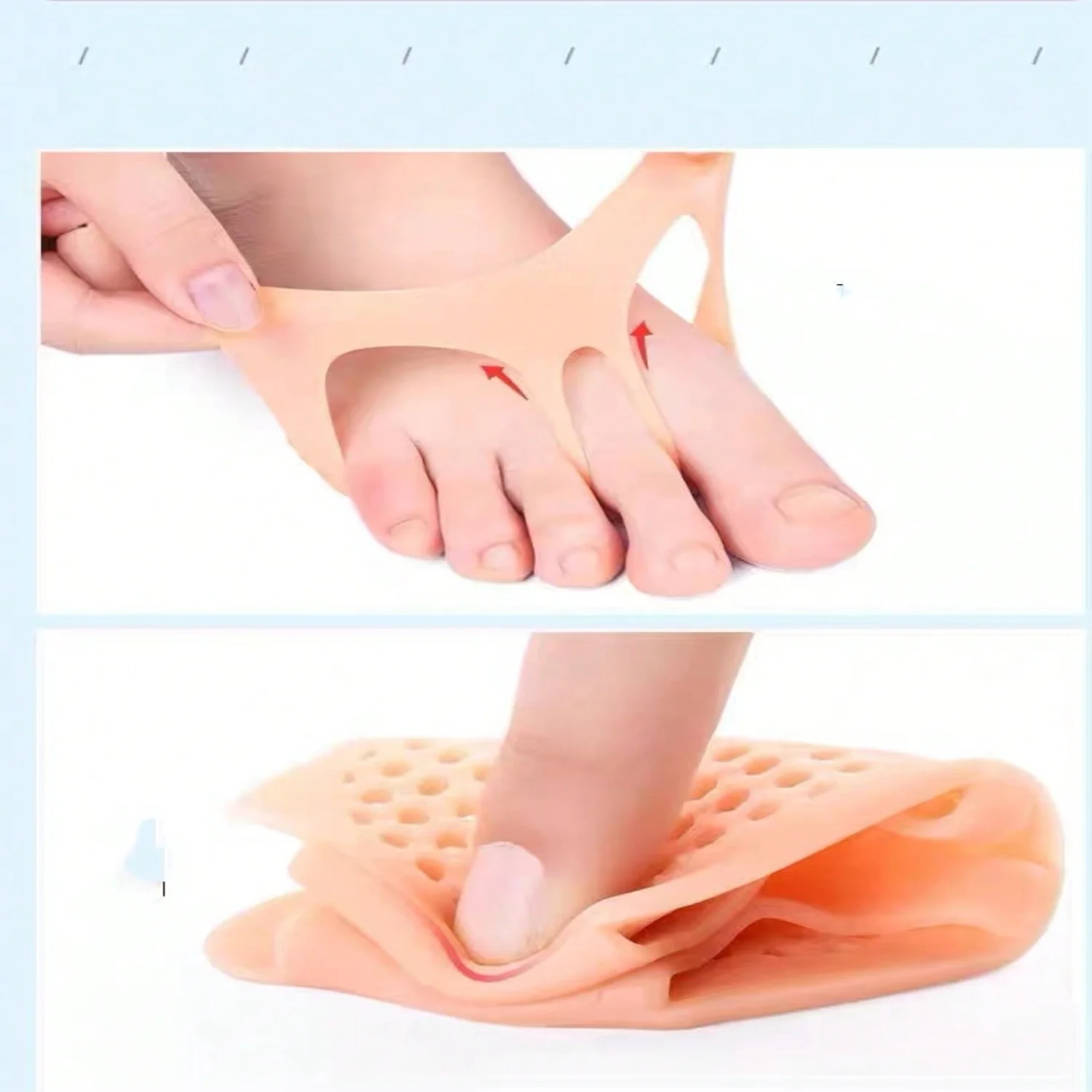 1 Pair Silicon Gel Forefoot Pad For Women's High Heels Anti-Slip And Anti-Wear Half Insole Soft And Thick Foot Care Cushion Pa
