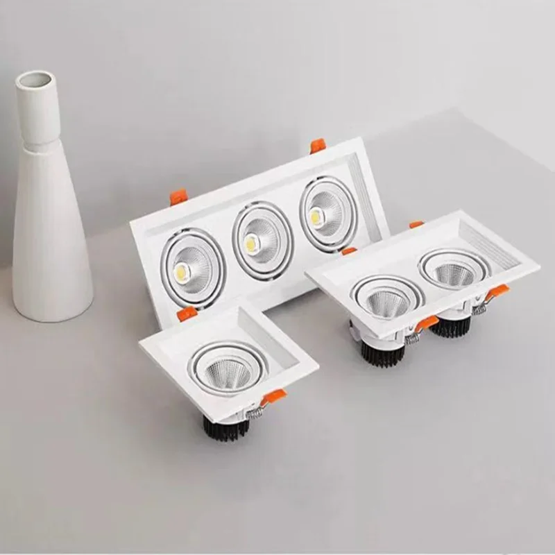 슈퍼 밝은 오목한 광장 LED 조도 조절이 가능한 통 COB 10w 20W 30w LED 스포트 라이트 LED 장식 천장 램프 AC110V 220V, 오목한 조명, 고급스러운, AC110V