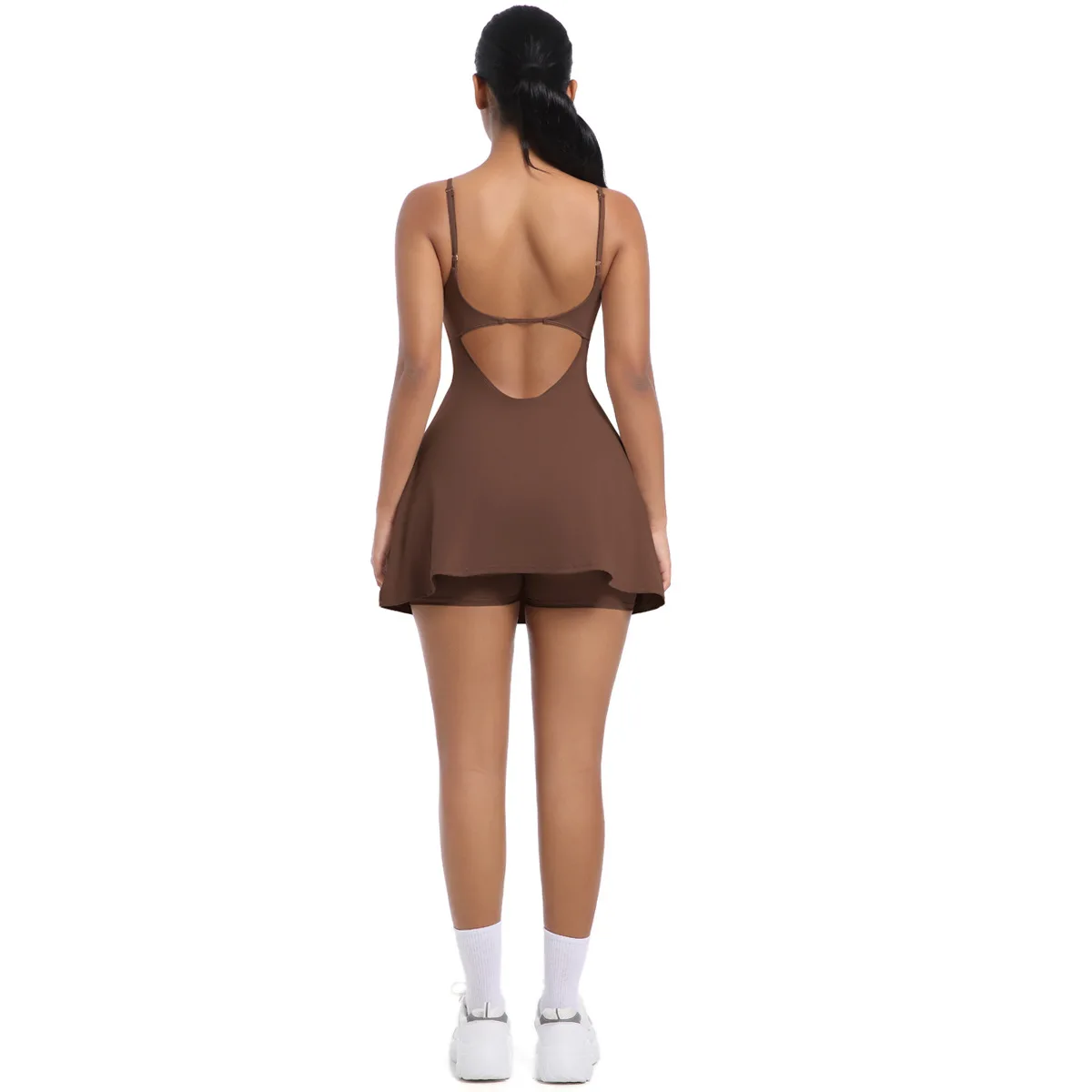 New Anti-exposure Basic Sports Dress With Chest Pad Breathable Outdoor Golf Beauty Back Sling Yoga Tennis Skirt Women