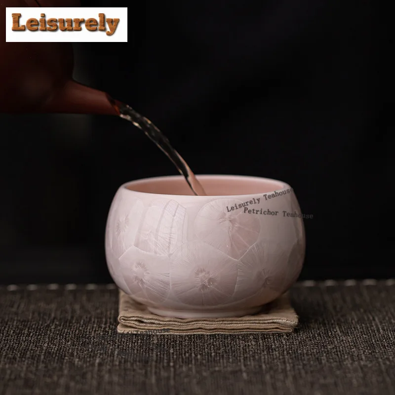 170ml Crystal Glaze Teacup Traditional Tea Bowl Cute Cup Tea-tasting Fragrance Cup Jianzhan Master Cups Tea Ceremony Ornaments