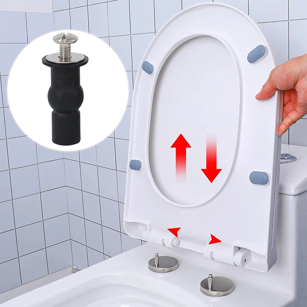 2PackToiletSeatScrewsHingesExpandingRubberTopNutsFixingsWC