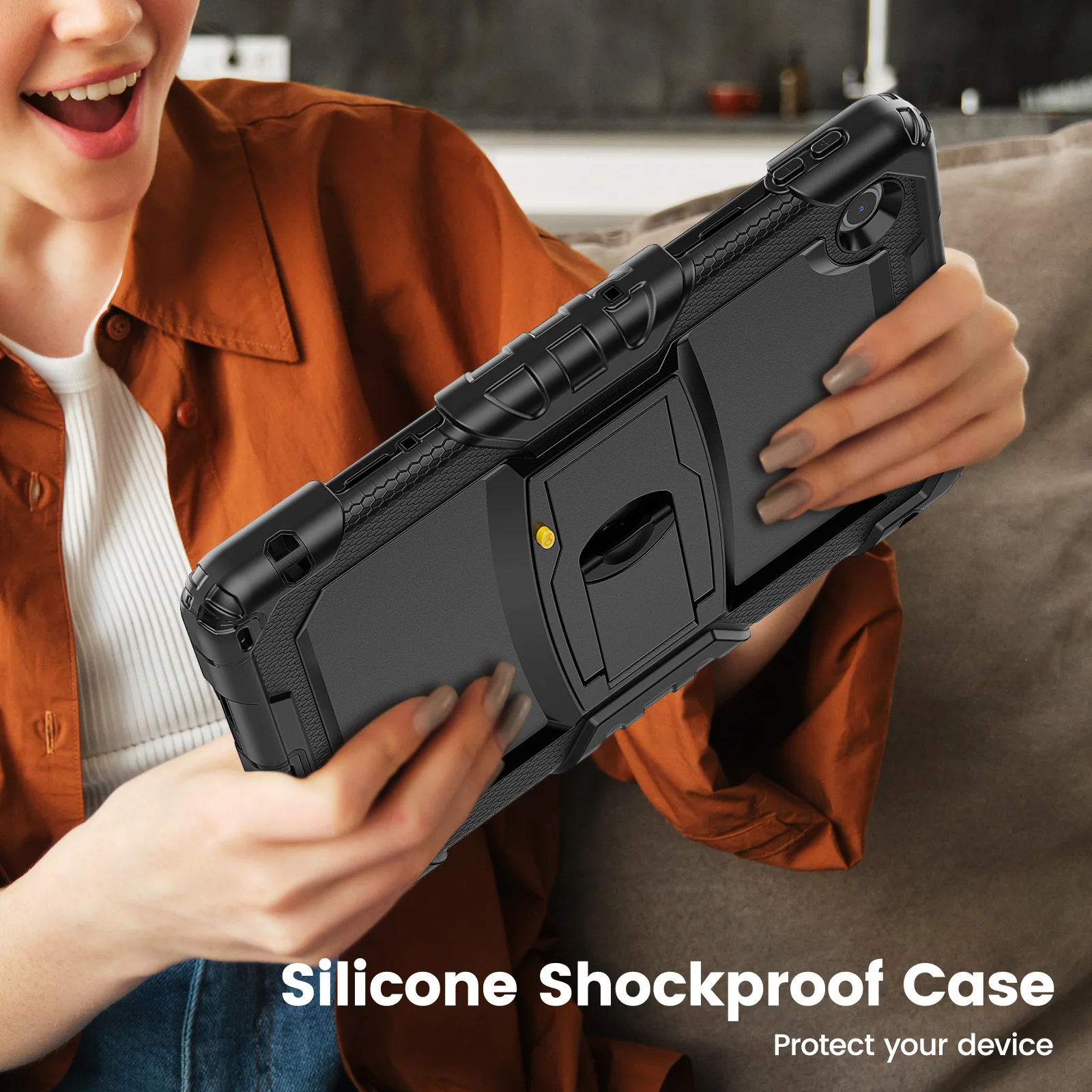 Rugged Kickstand Case with 3-Layer Shockproof Protection