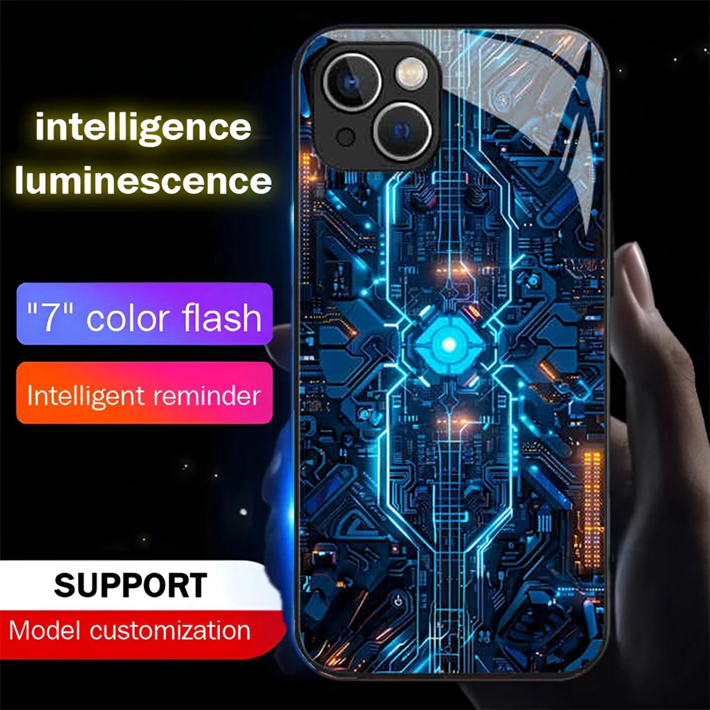 Platine Core Design LED Telefon Fall Sprachgesteuerte Beleuchtung Zurück Abdeckung Für Samsung S25 S24 S23 S22 S21 S20 FE Plus Ultra – Detail 13