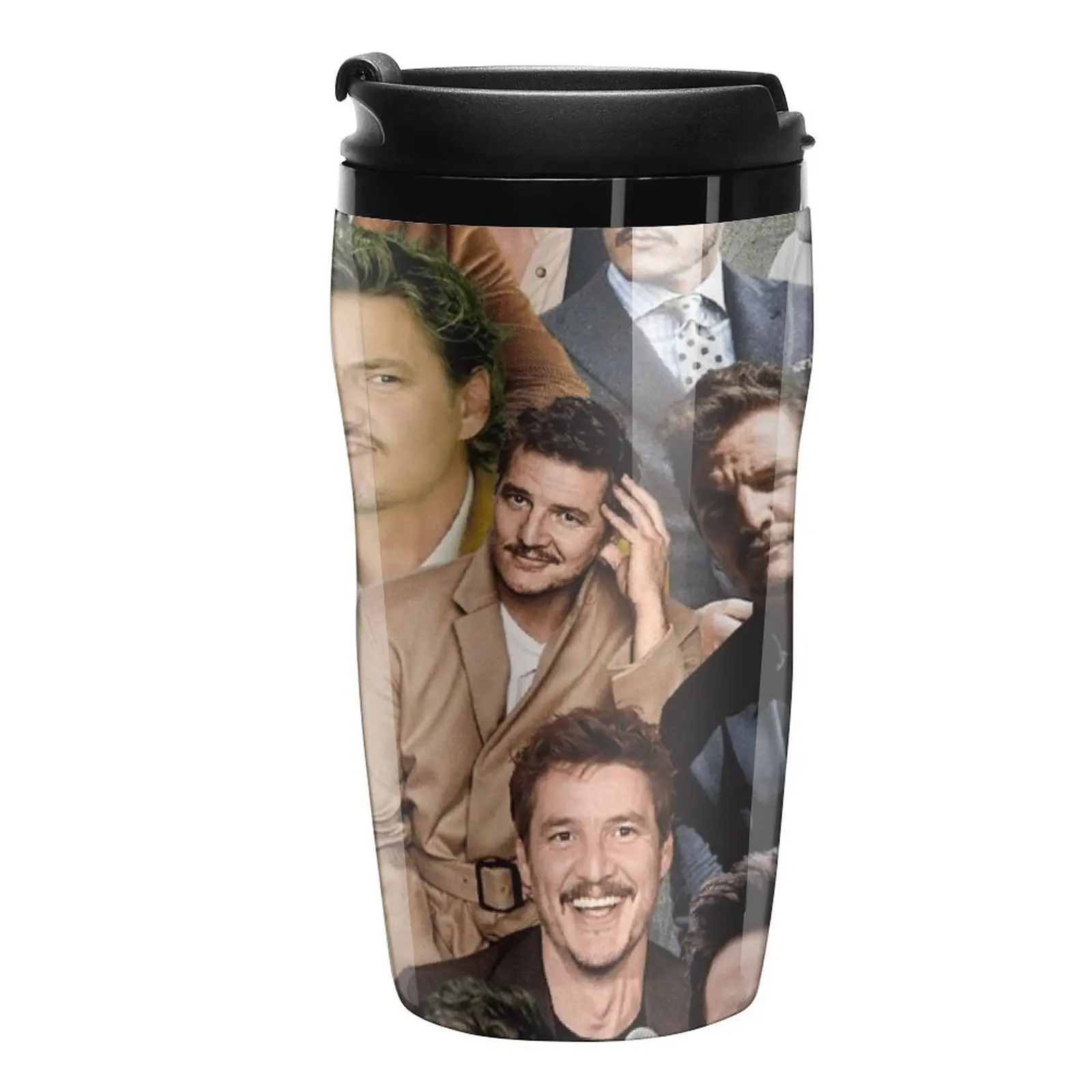 

New pedro pascal photo collage Travel Coffee Mug Cute Mugs Pretty Coffee Cup Coffee Glass Cup