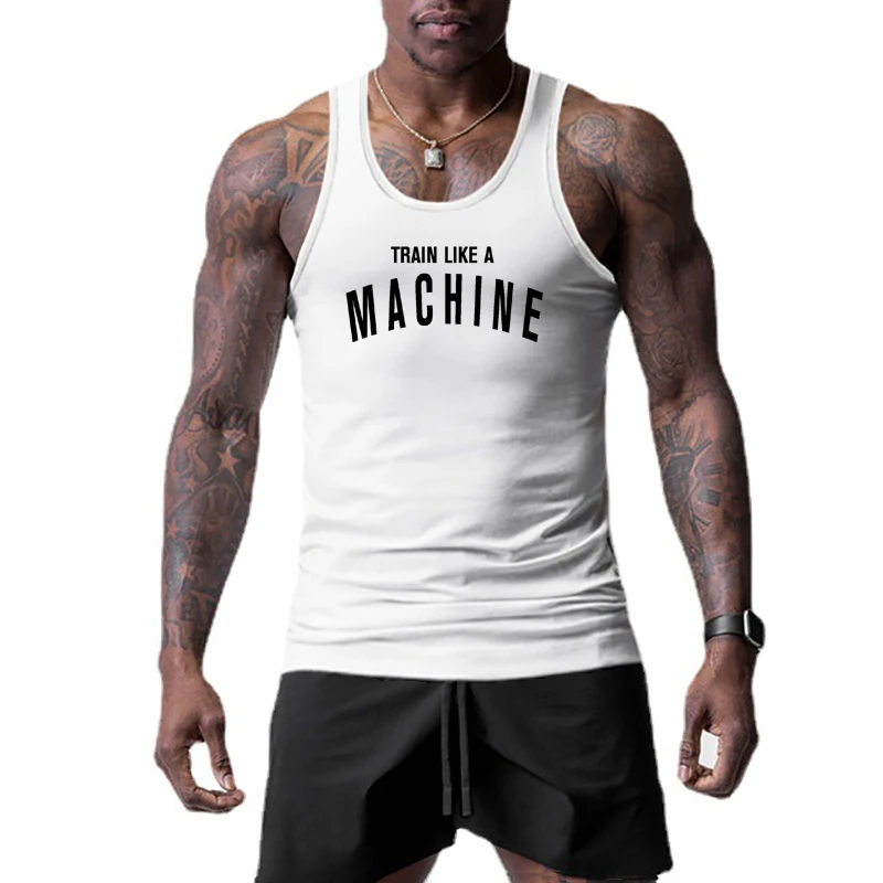 

Gym Fitness Men's Casual Sleeveless Moisture Wicking Slim Fit Tank Tops Summer Breathable Quick Dry Cool Feeling Muscle Shirts