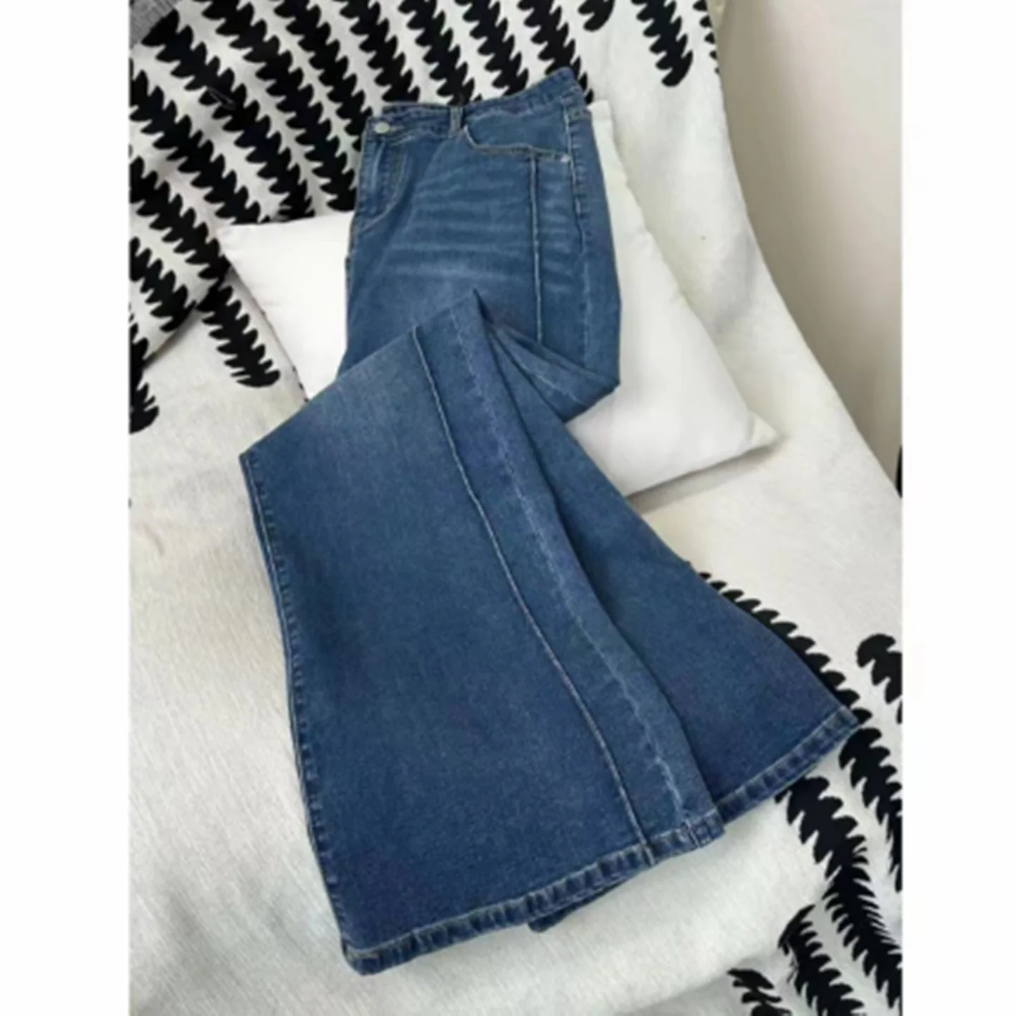 بنطلون جينز أسود فضفاض بتصميم Y2K، مغسول بأسلوب عتيق، كاجوال وبسيط، بخصر مرتفع، بلون موحد، بنمط الشارع والريترو.