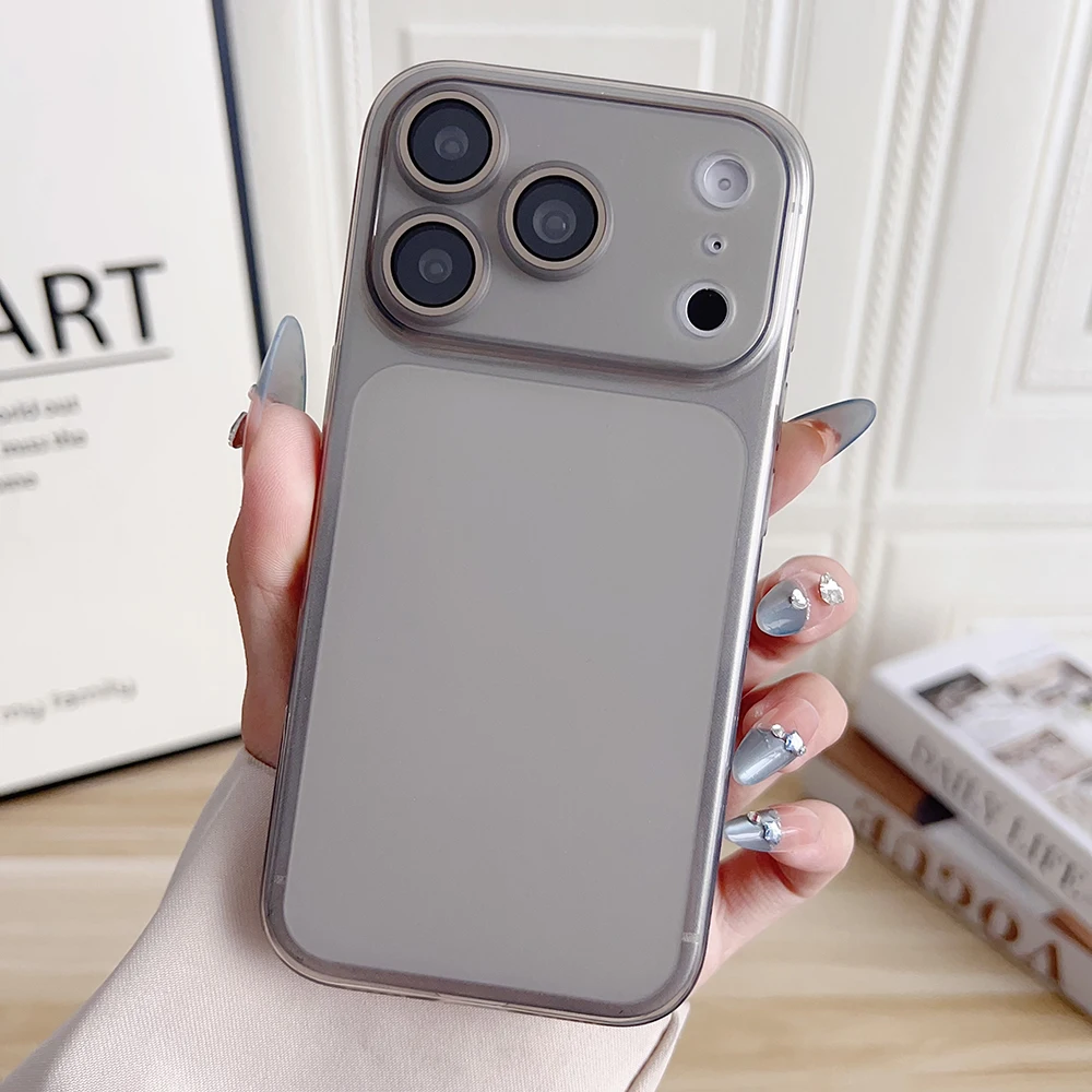 ตัวเลือกสินค้า เคสซิลิโคนนิ่มบางเฉียบ ปกป้องกล้อง iPhone 17 Air 16 Pro Max สีส้มด้านลูกกวาด