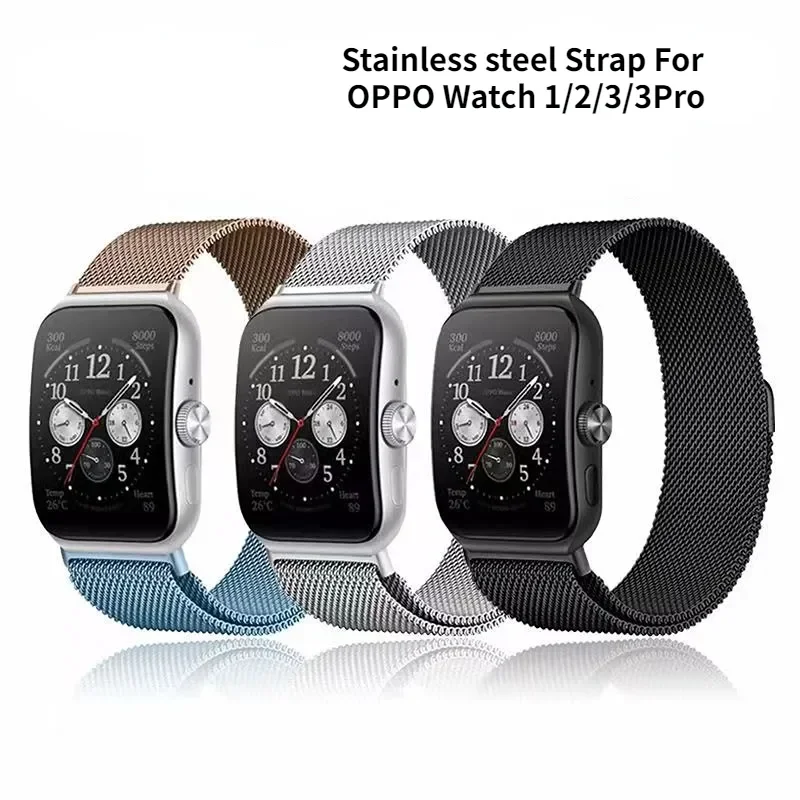 

Metal Watchband For Oppo Watch 41mm 46mm Stainless Steel Strap for Oppo watch 2 42mm oppo 3 3 pro Smart watches Correa Bracelet