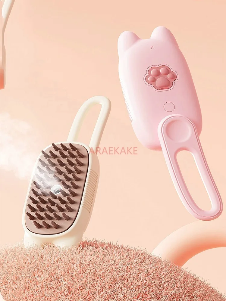 Pet spray massage comb steam hair brush cat hair cleaner cat dog to float bath free comb