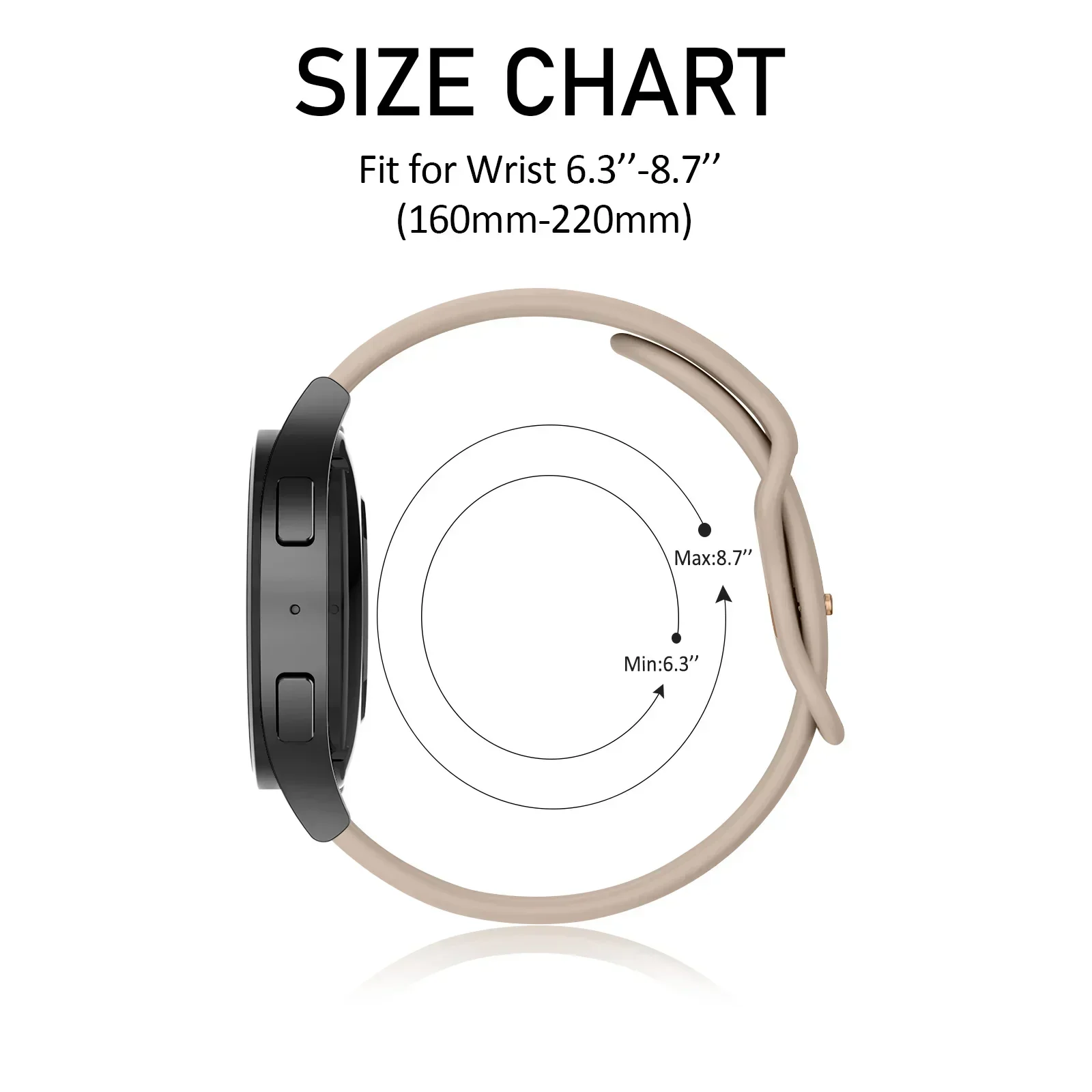 Stylish 20mm Universal Smartwatch Strap Bracelet