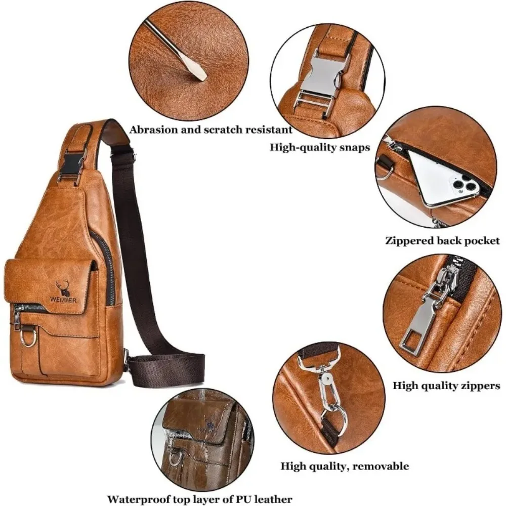 Borsa a tracolla retrò unisex da uomo e da donna, borsa a tracolla impermeabile di grande capacità, borsa messenger di alta qualità - immagine 3