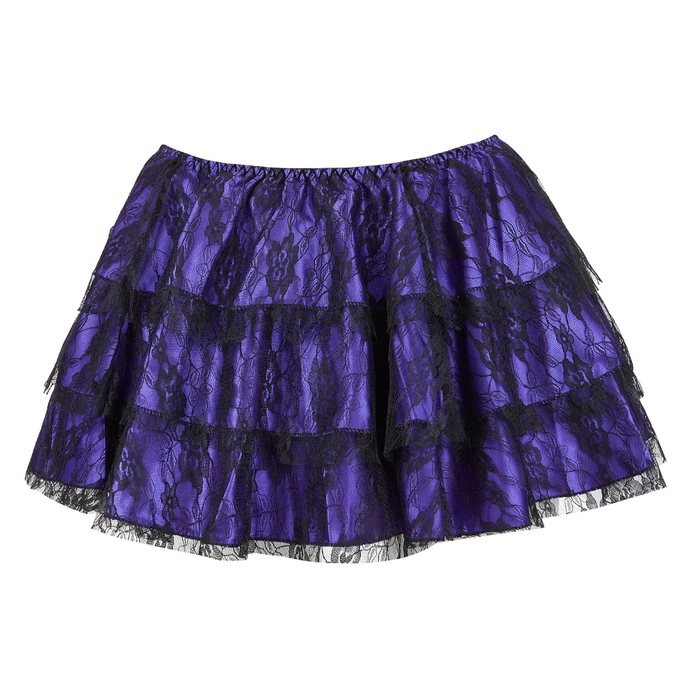 Sexy Layered Mesh Tulle Lace Mini Pleated Skirt Gothic Skirts Showgirl Party Dance Tutu Skirt Plus Size S-6XL 4
