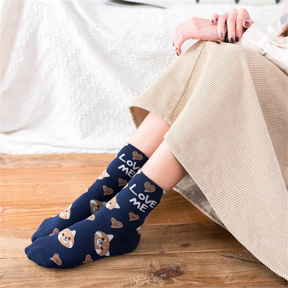  CHYSP Calcetines de invierno para mujer, calcetines largos de  algodón, ropa de calle linda coreana estilo chica (color A, talla: talla  única) : Ropa, Zapatos y Joyería