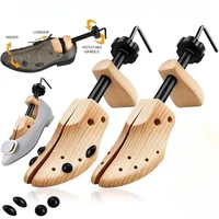 1Pc Woden Shoe Stretcher Women and Men's Shoe Widener Adjustable Wood Shoe Shaper Expander for Wide Feet Stretch Length & Width 1