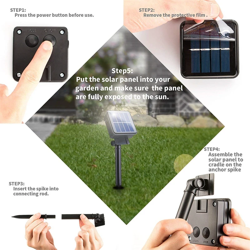 Outdoor Waterproof LED Solar Fairy String Lights - 8 Modes for Garden and Patio Decoration