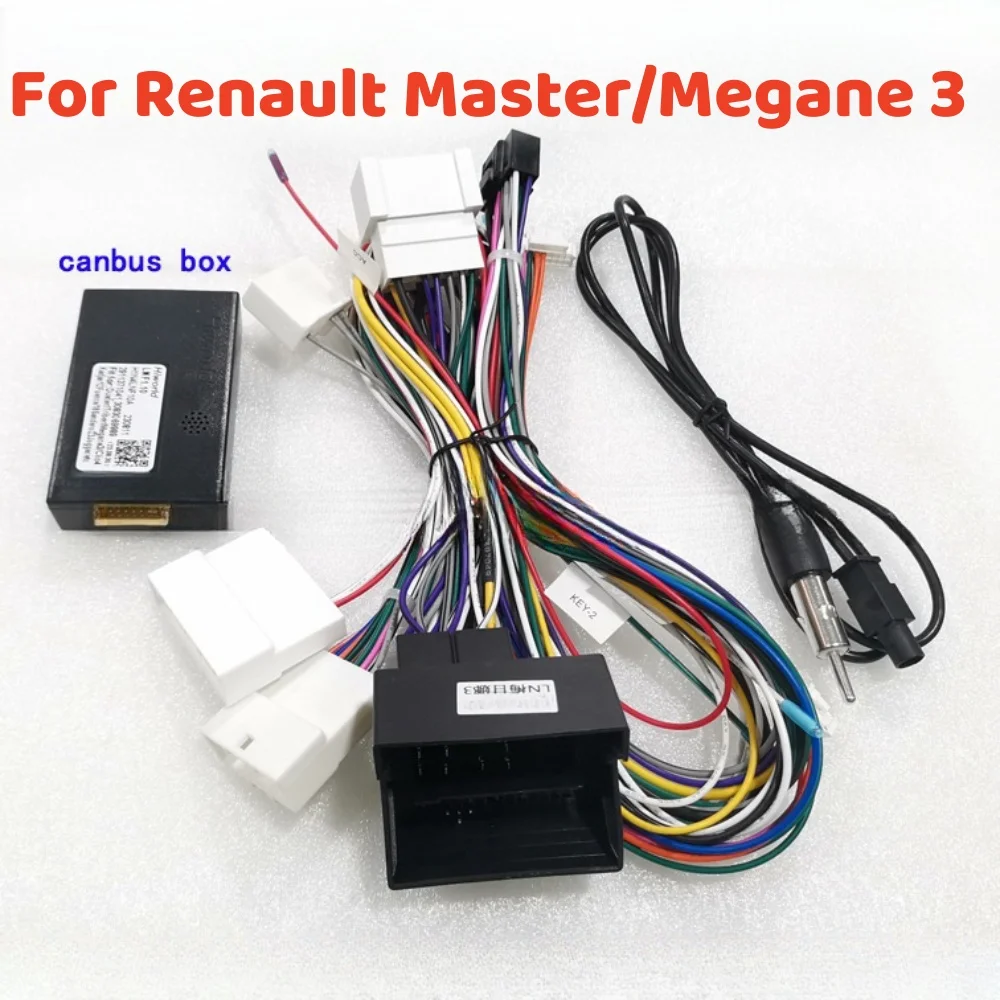 Car 16 Pin Audio Wiring Harness With Canbus Box For Renault Megane