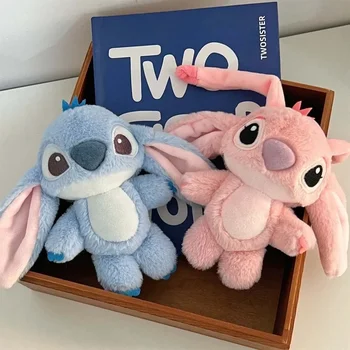 16cm Disney Stitch Doll Keychain Plush Toy Backpack Pendant Anime Lilo & Stitch Girl's Toy Soft Stuffed Doll Birthday Gift