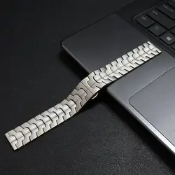 Stainless Steel Watch Band, 20mm - Premium Metal Strap - 22mm width band (Titanium Color)